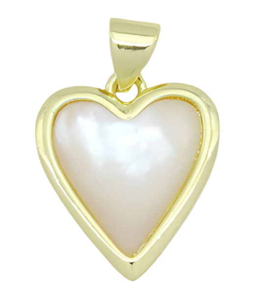 Small Opal Heart Charm